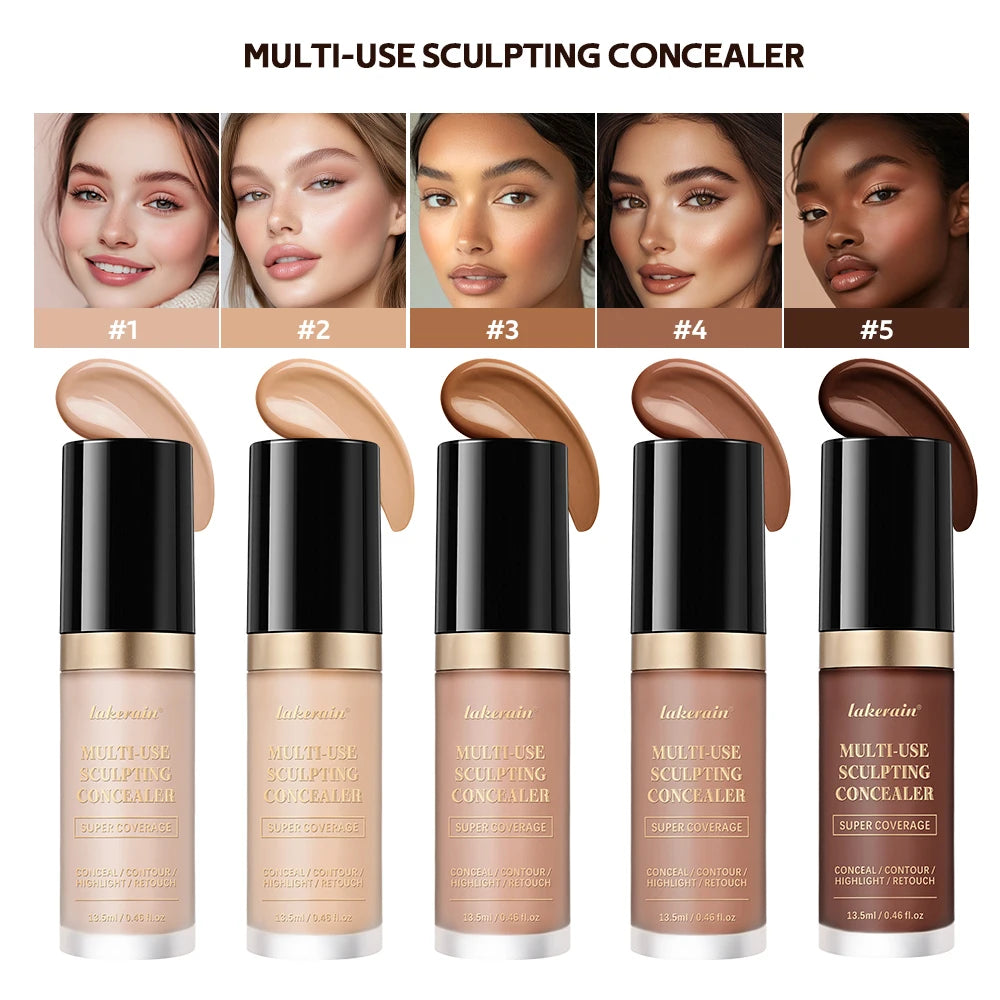 Long-lasting Matte Foundation Coverage Concealer Multi-Use Cream Oil Free Highlight and Retouch Face Makeup Products for Women