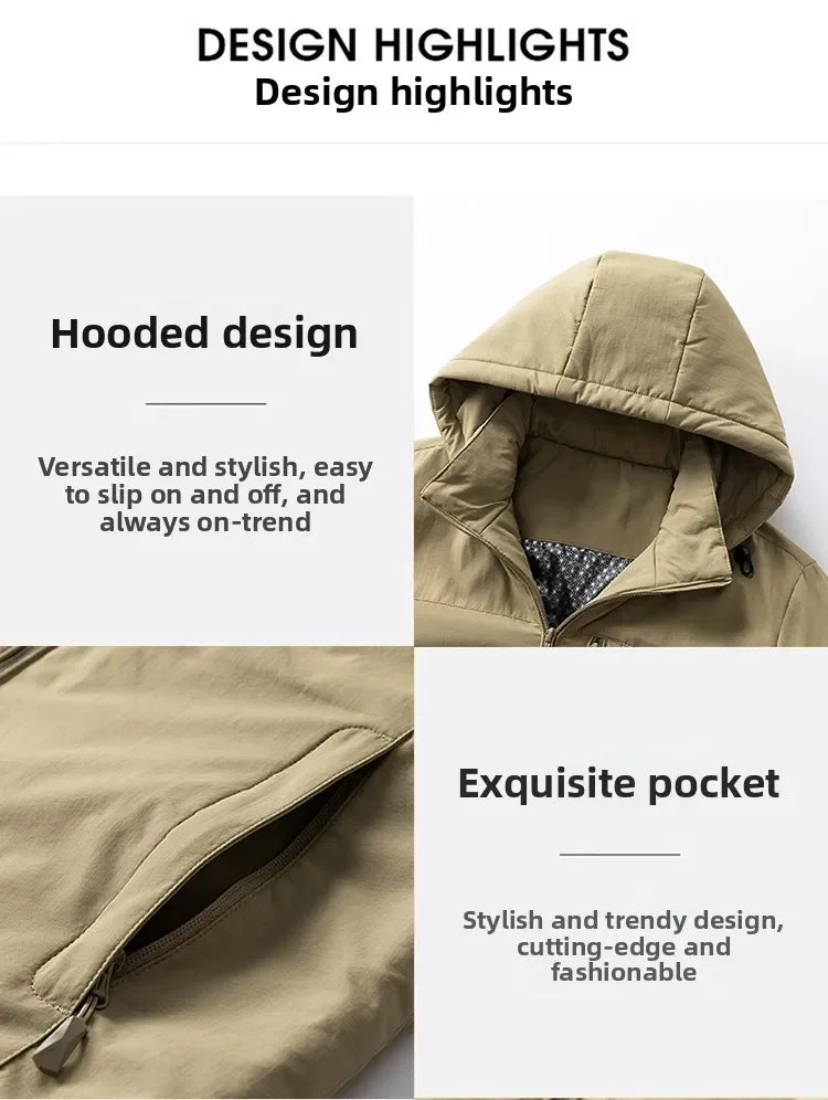 Winter Padded Workwear Jacket Men New Hot Cotton Puffer Jackets Men's Hooded Jacket Men's Cotton Parkas Men's Autumn Winter Coat