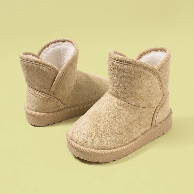 Toddlers Winter Casual  Outdoor Warm Short Boots Little Kids Suede Soft Sole Warm Shoes EKF82