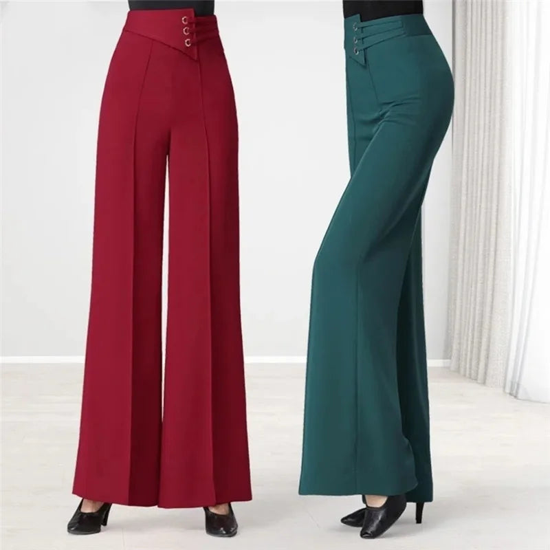 Spring/Summer Women's Trousers New Fashion High Waist Wide Leg Pants Female Casual Straight Leg Pants Lady Dancing Pants