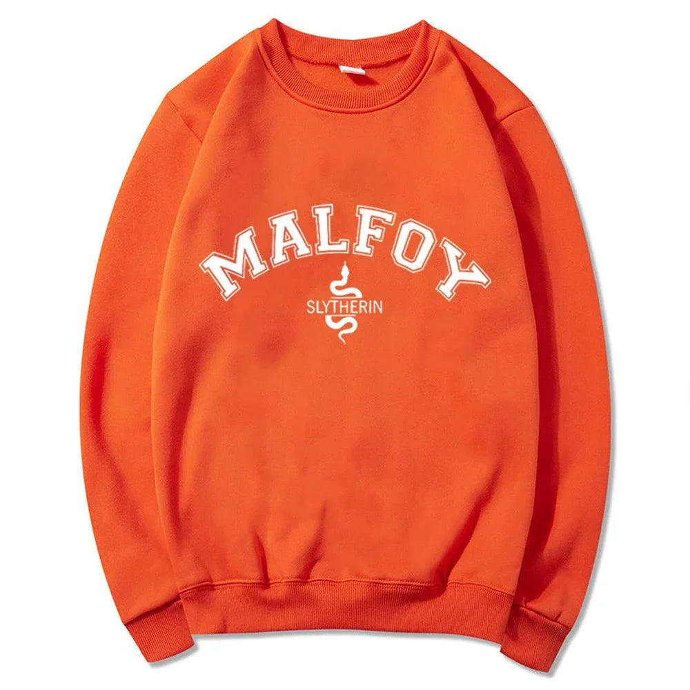 Malfoy Sweatshirt House Sweatshirts Dark Academia Crewneck College Sweatshirt Unisex Long Sleeve Pullover Autumn Winter Hoodies