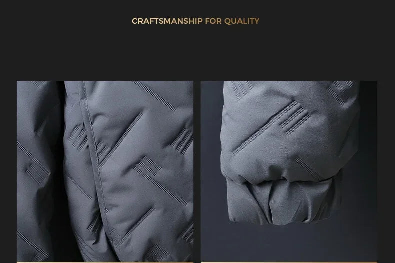 Winter Casual Fashion Streetwear Jacket Mens Puffer Coats Mens Clothes  Standing Collar Warm Top Coat Middle-aged Men With Plush