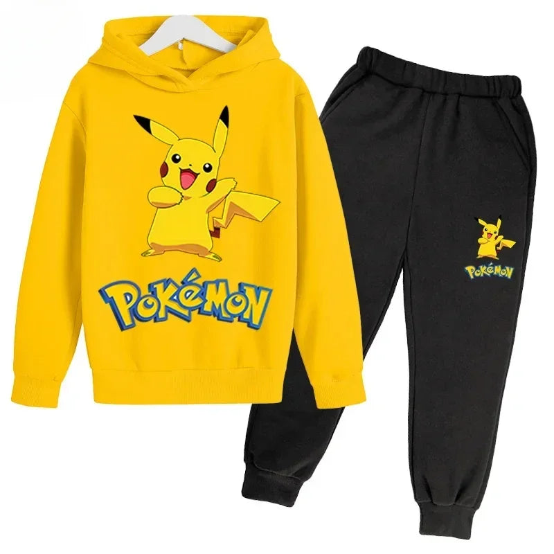 New Brand Cartoon Printed Sport Sweatshirt+Pants 2pcs Set Spring Autumn Kids Boy Girl Clothing Casual Hoodie Teen Sportsuit