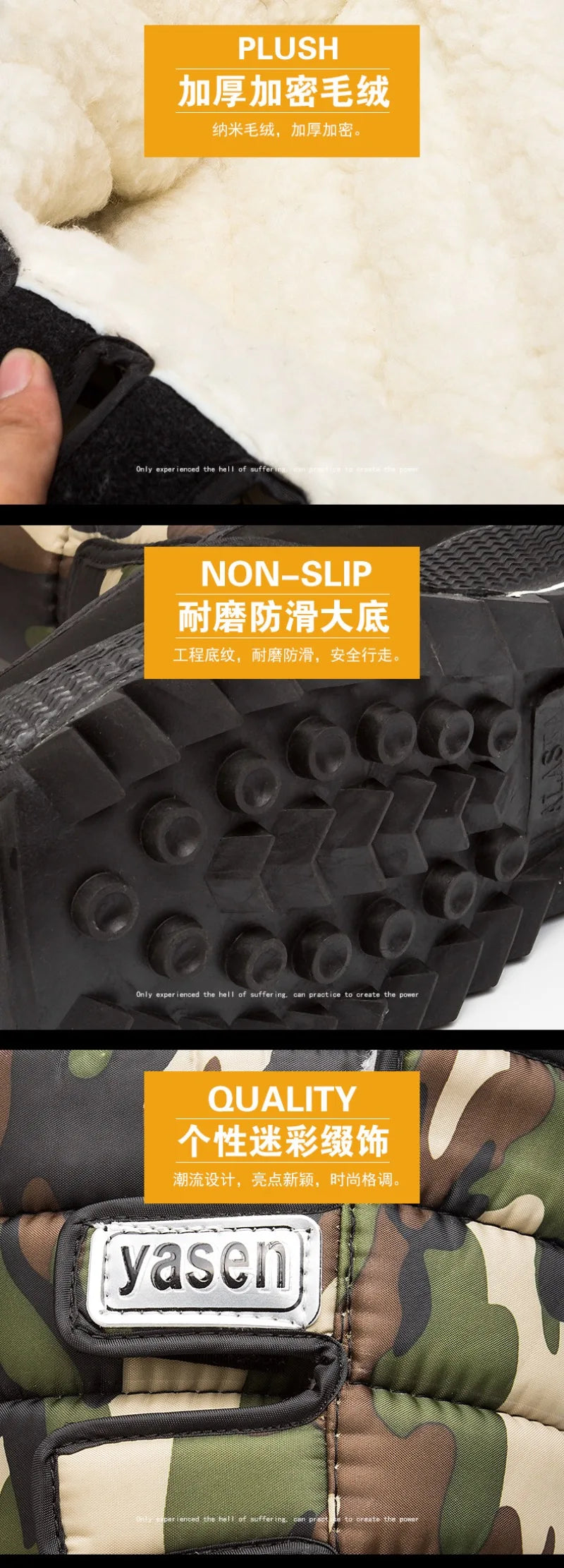 Men's Mid-calf Snow Boots Winter Plush Warm Cotton Boot Fashion Casual High Top Boots for Men Non-slip Platform Boots Big Size47