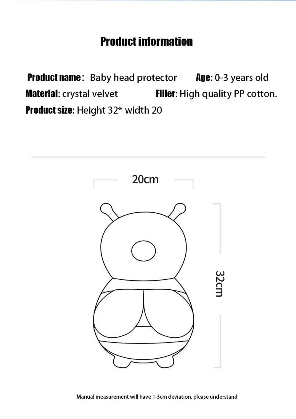 Baby Summer and Autumn Walking Head Protection Pad and Collision Prevention
