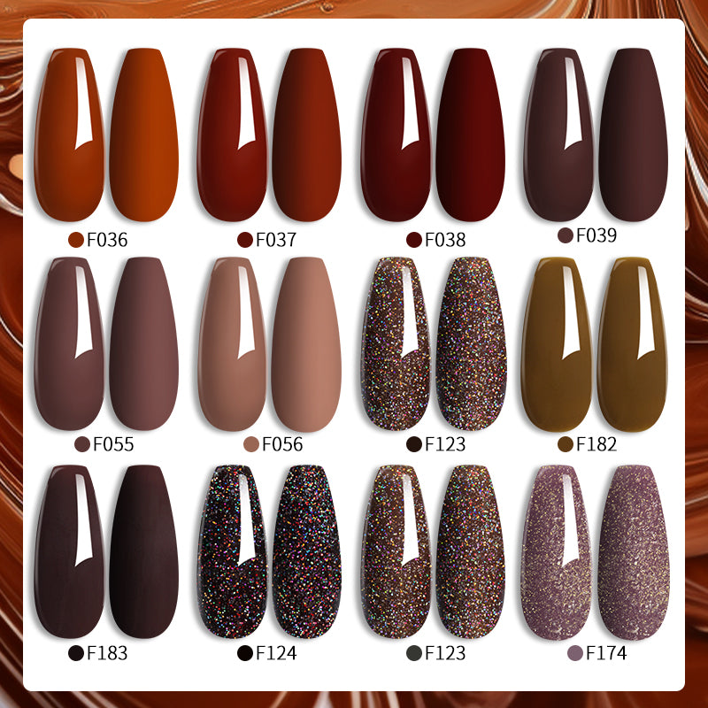 LILYCUTE 7ML Gel Nail Polish Brown Earth Coffee Color Series Semi Permanent UV Gel Chocolate Autumn Winter Nail Art Gel Varnish