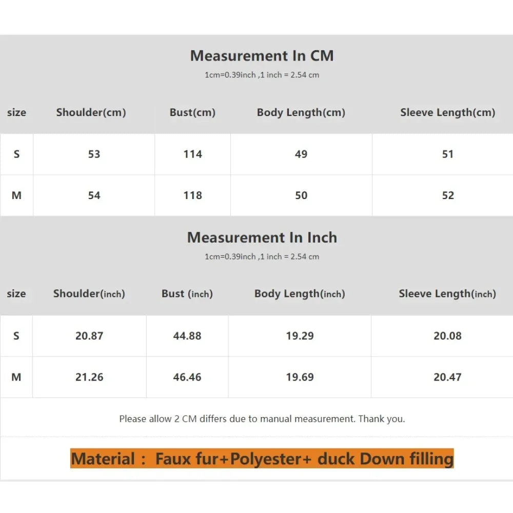 Faux Fur Collar Puffer Jacket Fashion Fake Fur Women Fur Coat Eco-friendly Winter Short White Duck Down Jacket Warm Clothing