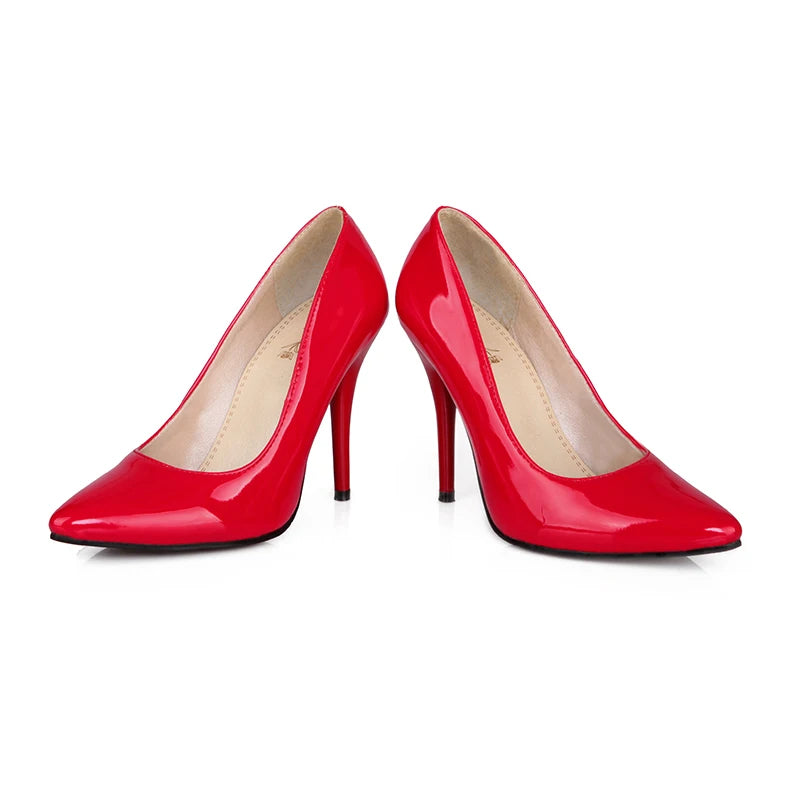 Elegant Green High Heels Pumps Shoes Woman Nude Red Blue Women's Heeled Party Office Wedding Shoes Ladies Large Size 45 ZOGEER