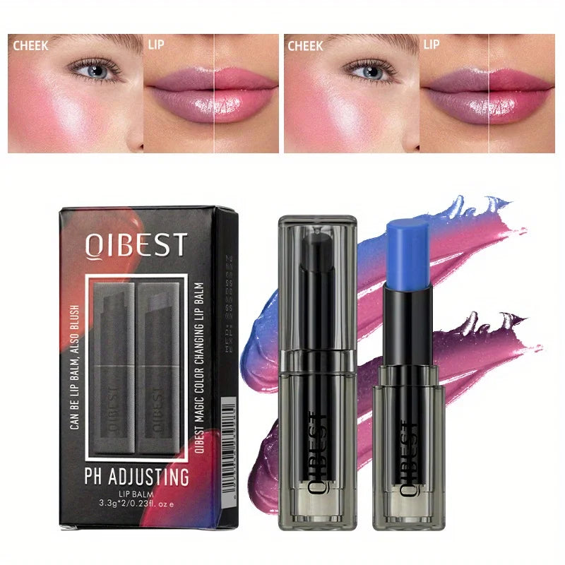 2Pcs/Set Magic Color Shift，Self-Adjusting Lipstick for Effortlessly Vibrant Lips, Color Change Lip Blam