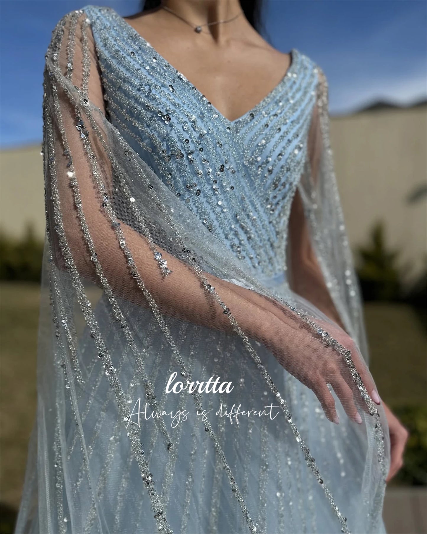 Lorrtta Robe Evening Dress Women Grace Shiny Fabric Elegant Women's Dresses Luxurious Party Party dresses Customized فساتين سهرة