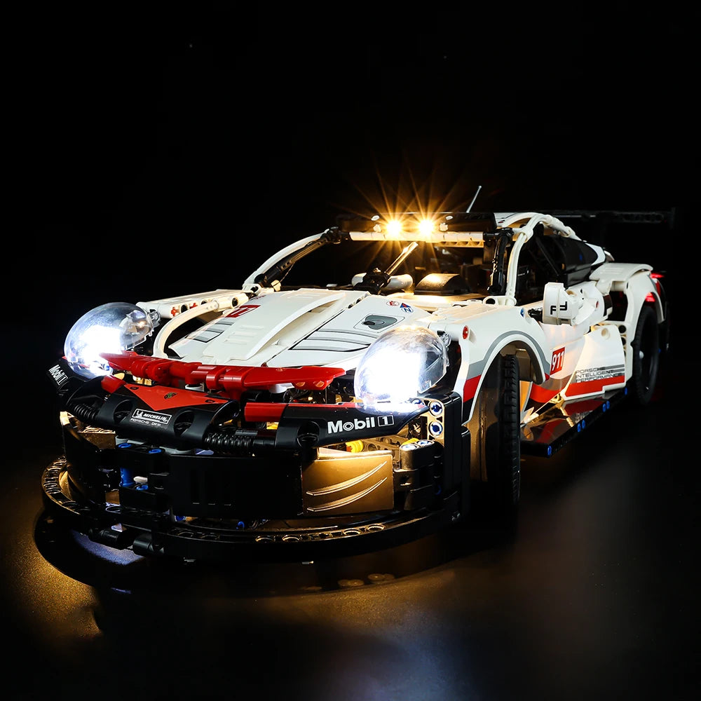 Led Light Kit For 42096 White Super Racing Car DIY Toys Set (Not Included Building Blocks)