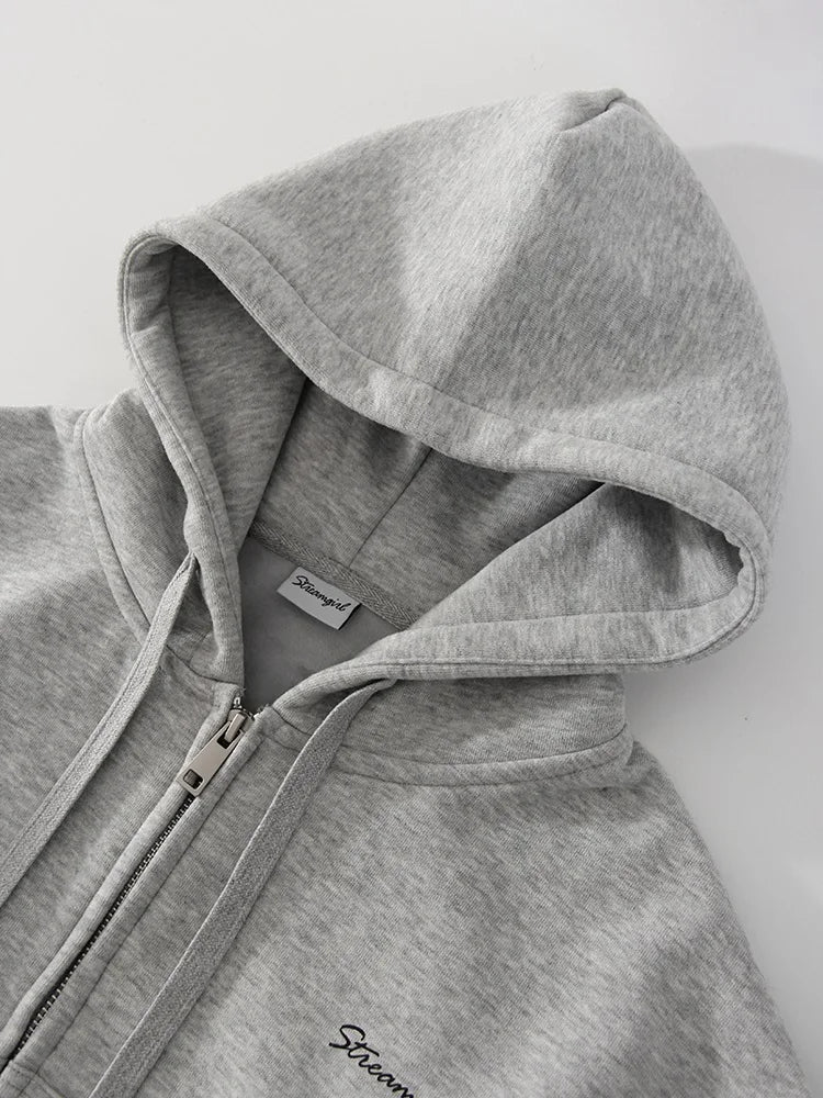 Women Tracksuits Winter Fleece Sweatsuit Brown Warm Crop Zipper Hoodies And Sweatpants Set For Women 2 Piece Velvet Pants Sets