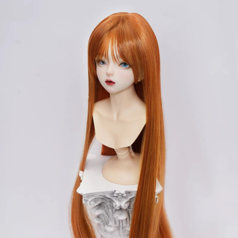 1/3 1/4 1/6 Doll's Wig for 60/45/30cm Bjd Doll High Temperature Silk Long Hair with Bangs Girl Toys Dress Up Doll Accessories