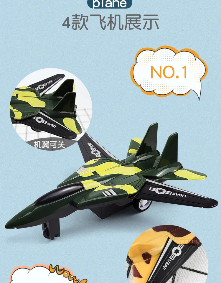 Pull Back Airplane Gifts Children's Pull Back Fighter Jet Model Toy Boy Camouflage Military Aircraft Lifelike Warplane Kids