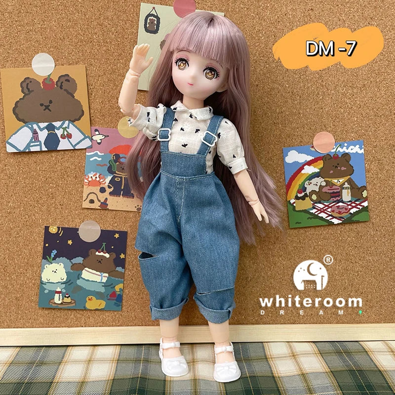 New 30cm BJD Doll High Beauty Asian Girl Toy For Chilren Retro Classic Wedding Dress Lolita Noble Rabbit Holiday Birthday Gift