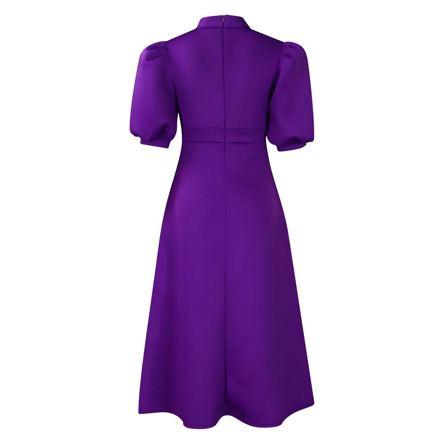 Elegant Party Dresses for Woman 2024 Luxury Bow Collar Short Sleeve High Waisted A Line Pleated Ankle Length Birthday Party Robe