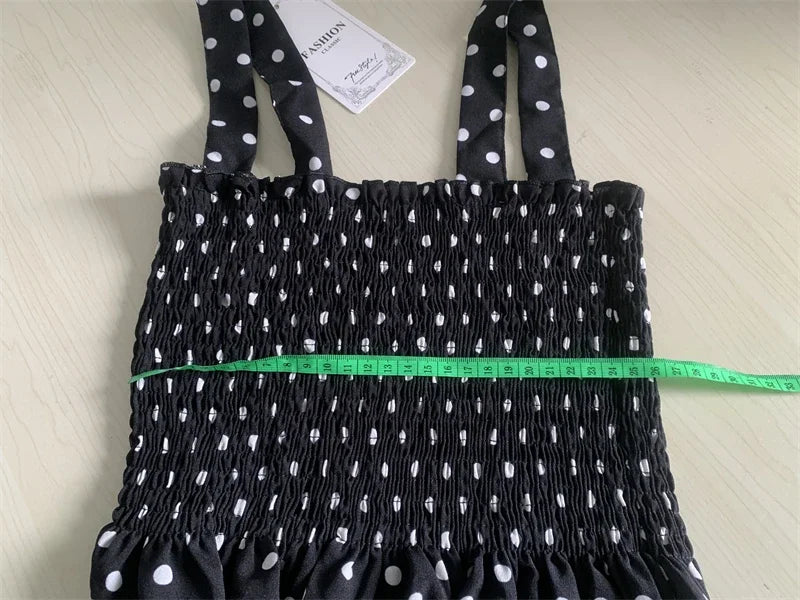 robe femme Summer Polka Dot Womens Dresses Elegant Square Neck Sleeveless Chiffon Long Dress Super Discount vestidos para mujer