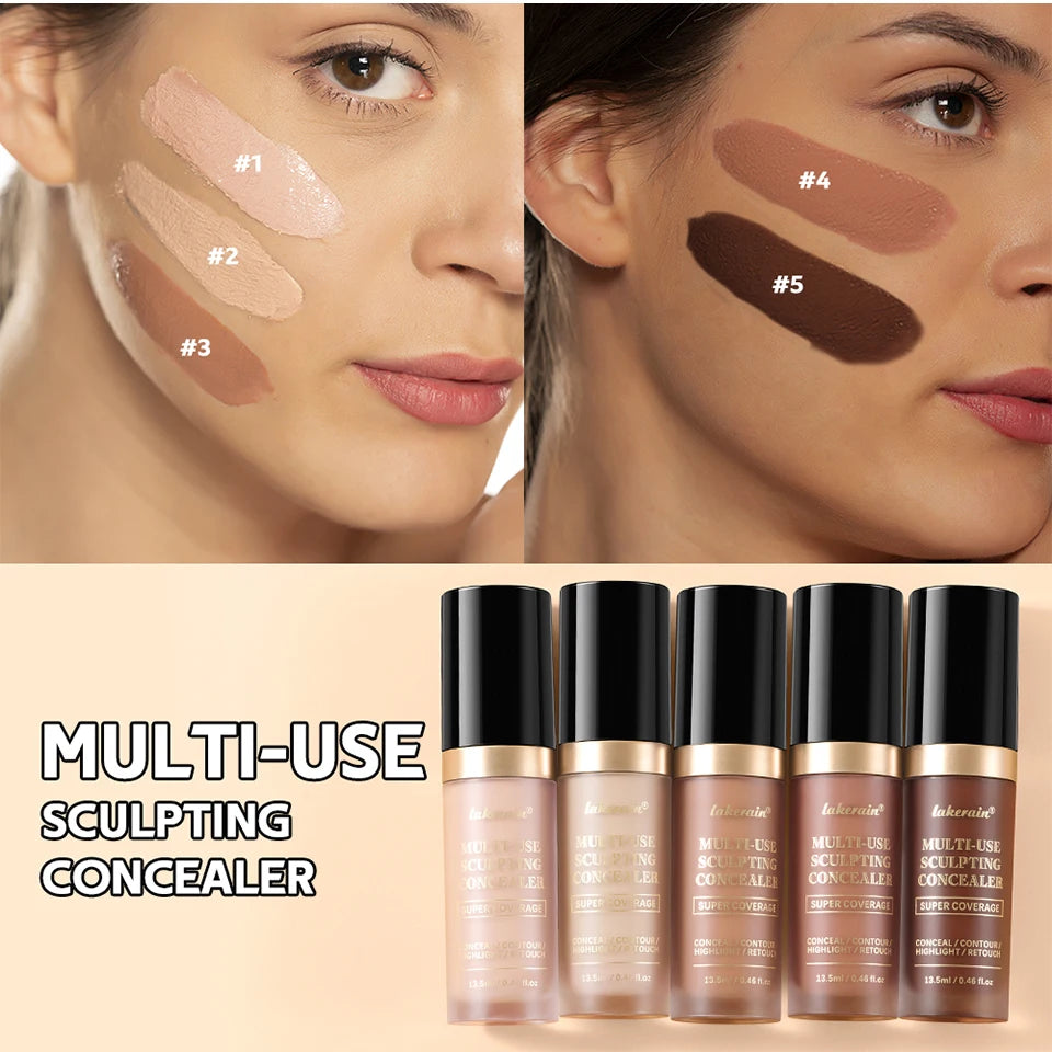 Long-lasting Matte Foundation Coverage Concealer Multi-Use Cream Oil Free Highlight and Retouch Face Makeup Products for Women