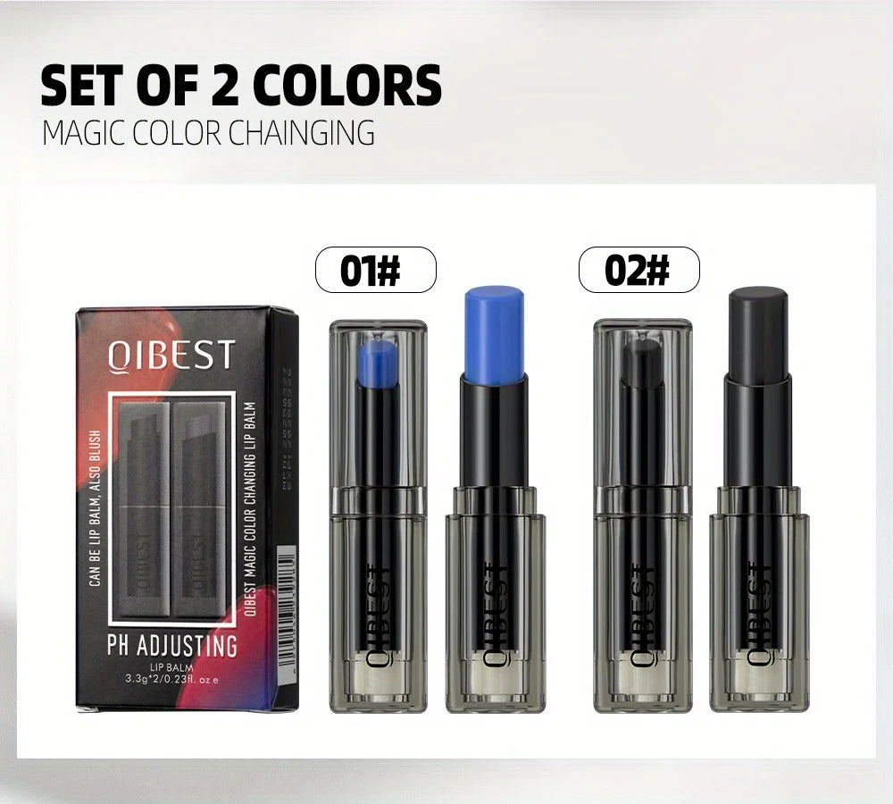 2Pcs/Set Magic Color Shift，Self-Adjusting Lipstick for Effortlessly Vibrant Lips, Color Change Lip Blam