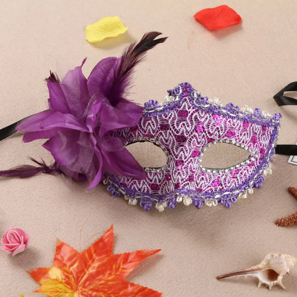 Wedding Masquerade Masks Halloween Makeup Lace Venetian Black Costume Party Vintage Lady Eye Mask Cosplay Fancy Party Dress