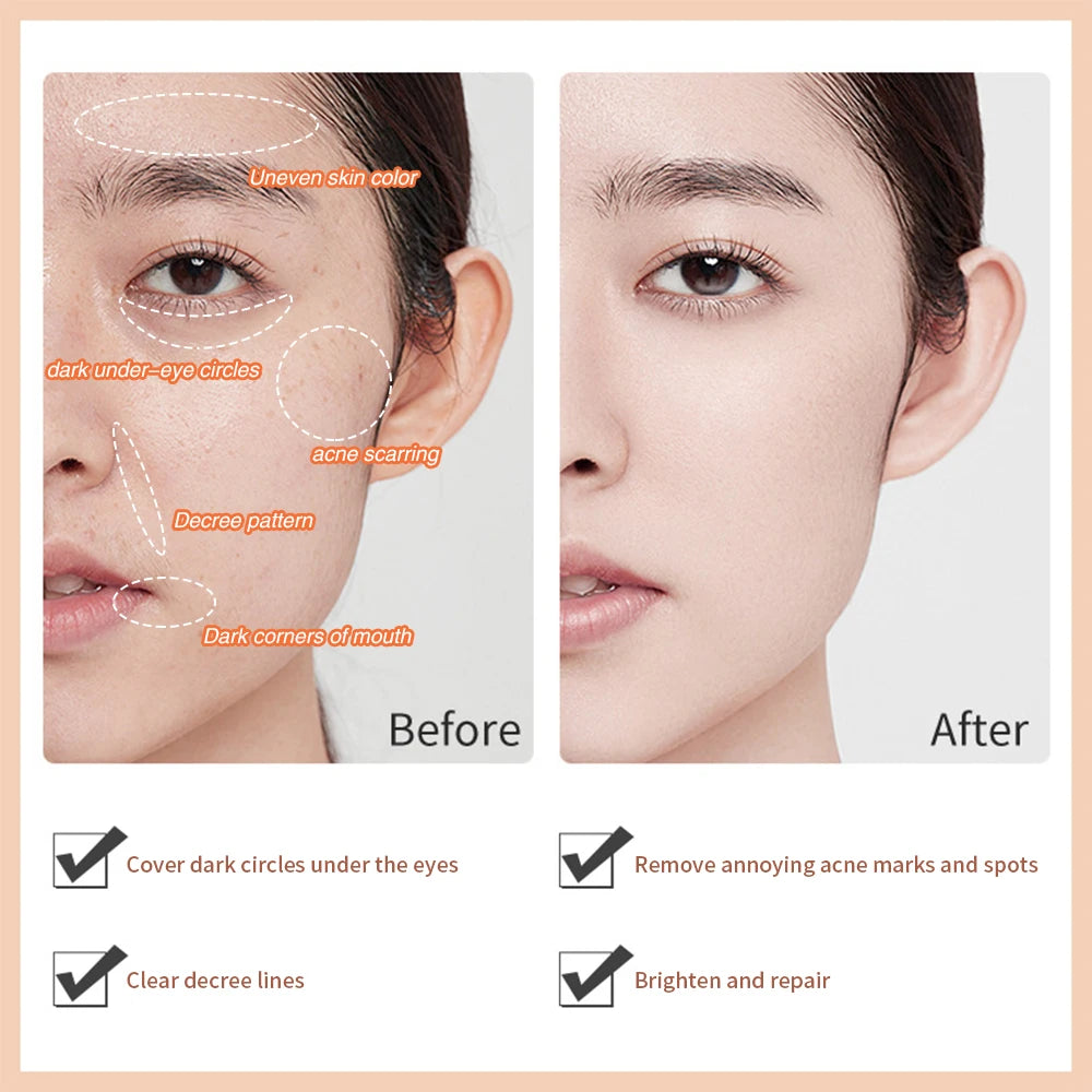 Matte Concealer Pen Full Coverage Face Acne Marks Foundation Cream Lasting Waterproof Moisturizing Eyebrow Lip Contouring Makeup