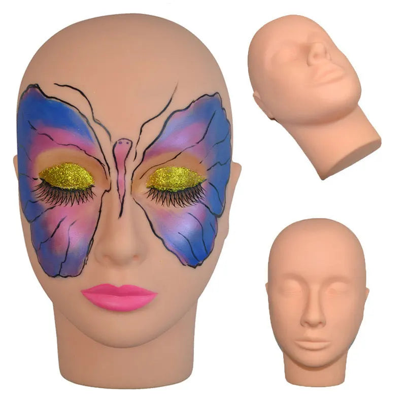 Soft Skin Massage And Makeup Face Fine Quality Makeup Trainning Mannequin Head With Eyes On It For Eyelash Makeup Practice Model