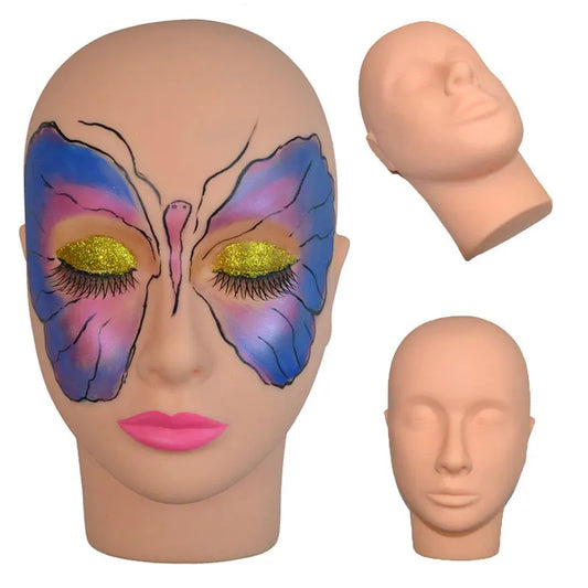 Soft Skin Massage And Makeup Face Fine Quality Makeup Trainning Mannequin Head With Eyes On It For Eyelash Makeup Practice Model
