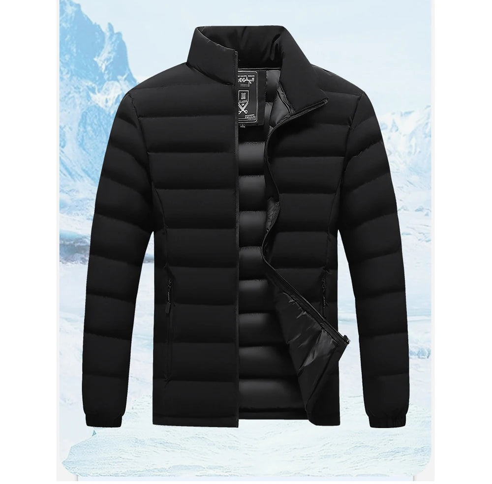 Winter Men's Warm Down Parkas Fashion Men Cotton Thermal Padded Coats Classic Men Stand Collar Windbreaker Warm Jackets Clothing