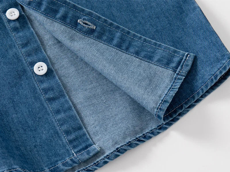 Fashion Jean Shirts for Baby Boys Children Spring Autumn Full Sleeve Denim Jackets Kids Lapel Shirt Coat 2 Colors Baby Clothes