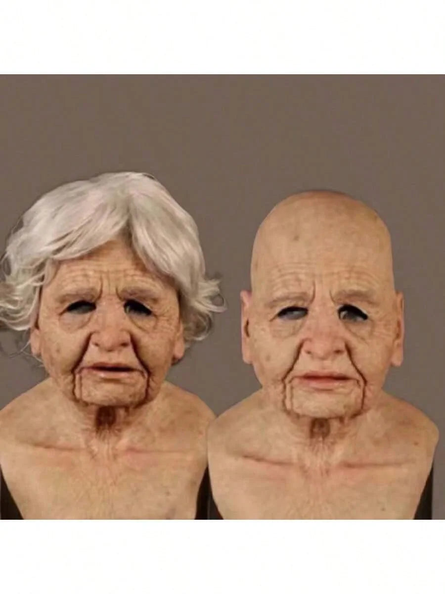 Old man, old man, face wig, old man mask, young man's headgear, handsome man's mask