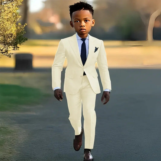 Children Boys Formal Suits Outfit Elegant 1-10Years Kids Boys Wedding Suit Little Boys Blazer +Pants 2Pcs Clothing 7 To 8 Years