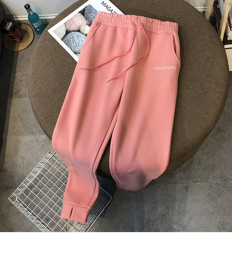 Winter Sweatshirts Women Hooded Tracksuit Two Pieces Set Hoodies Pockets Pants Suit Drawstring Trousers Sports Outfits Autumn