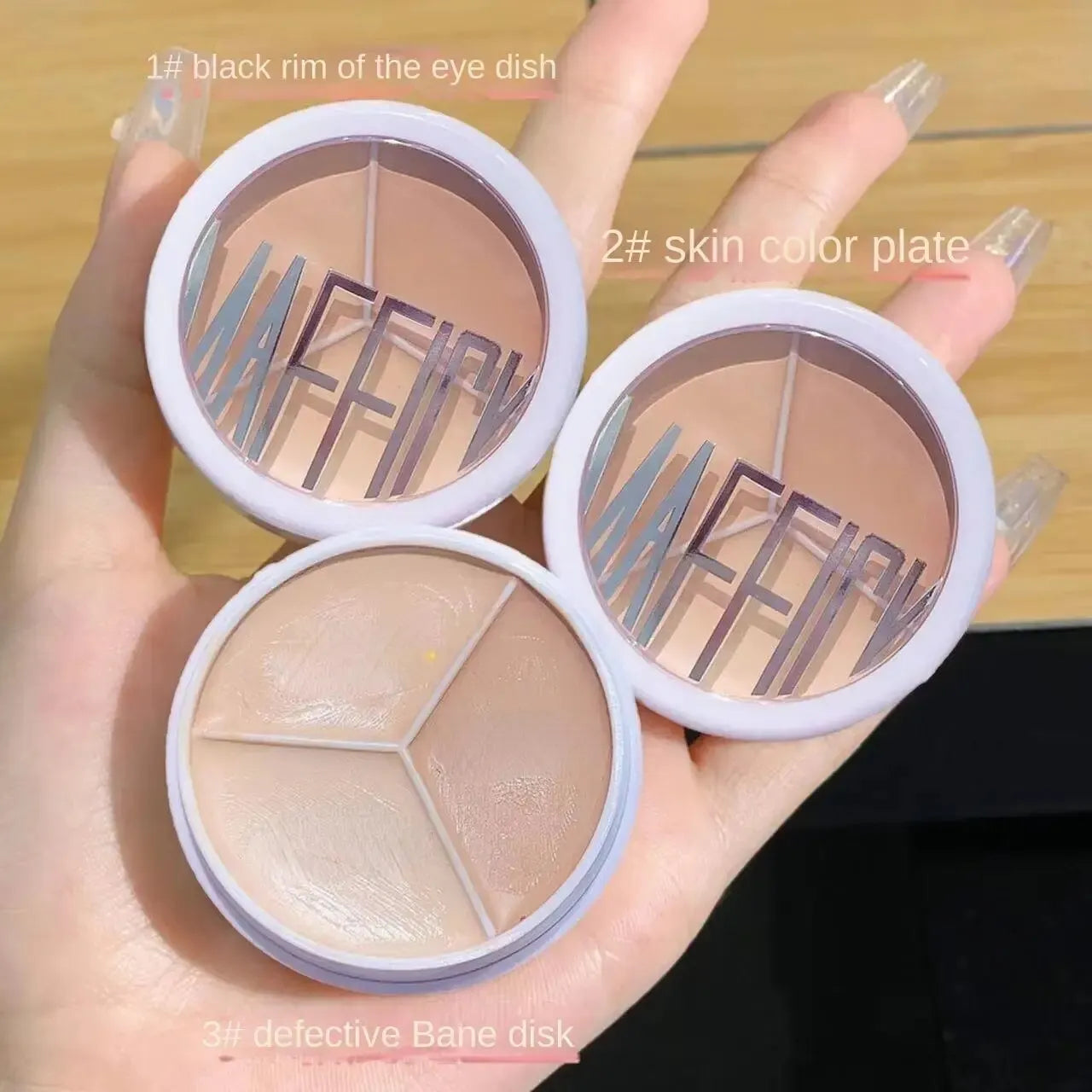 Mafik tri-color concealer, both concealing and moisturizing, coverage concealer with correcting base