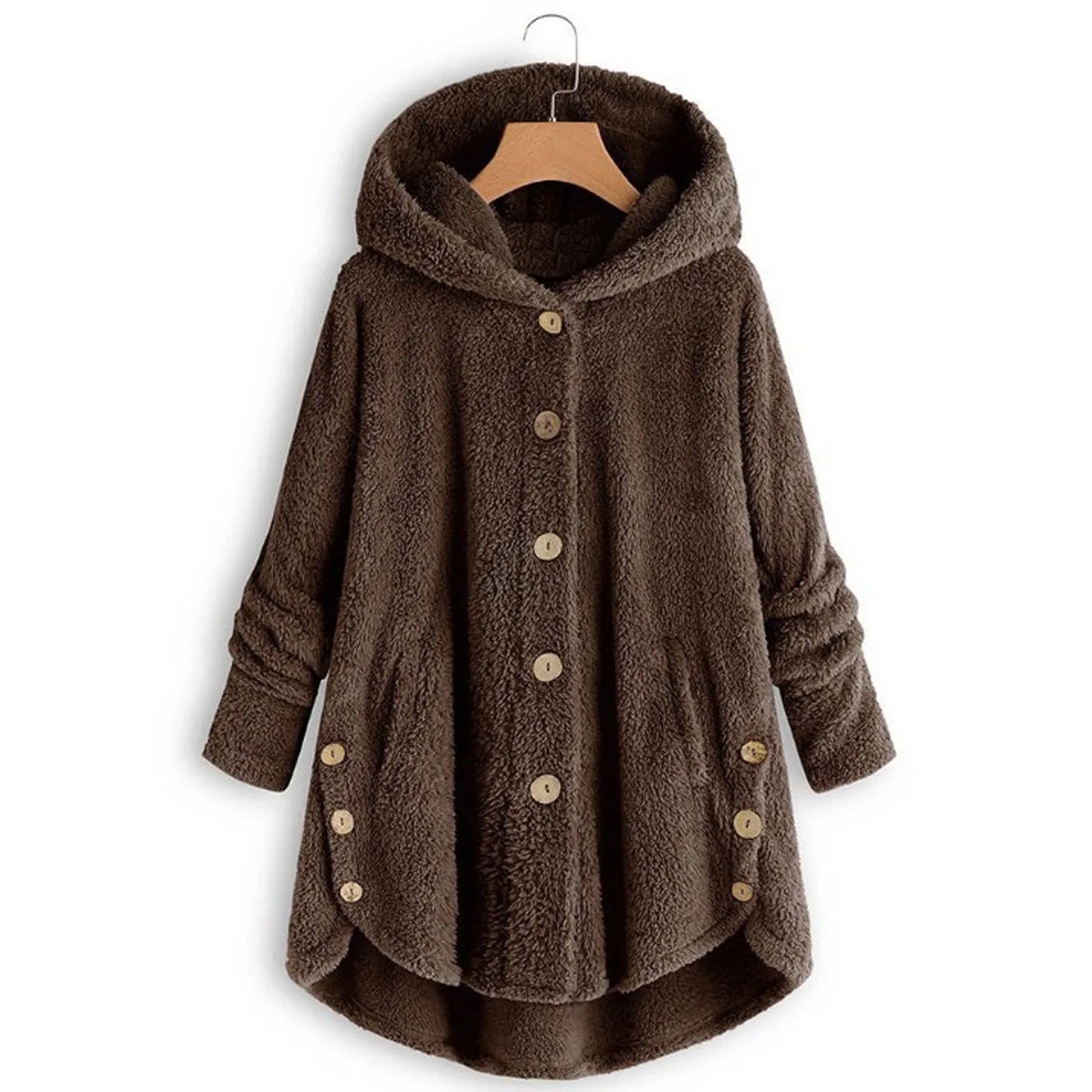 Autumn Winter Coat Women Warm Coat Wool Jacket Female Plush Coat Hooded Jacket New Women's Coats Solid Color Jacket