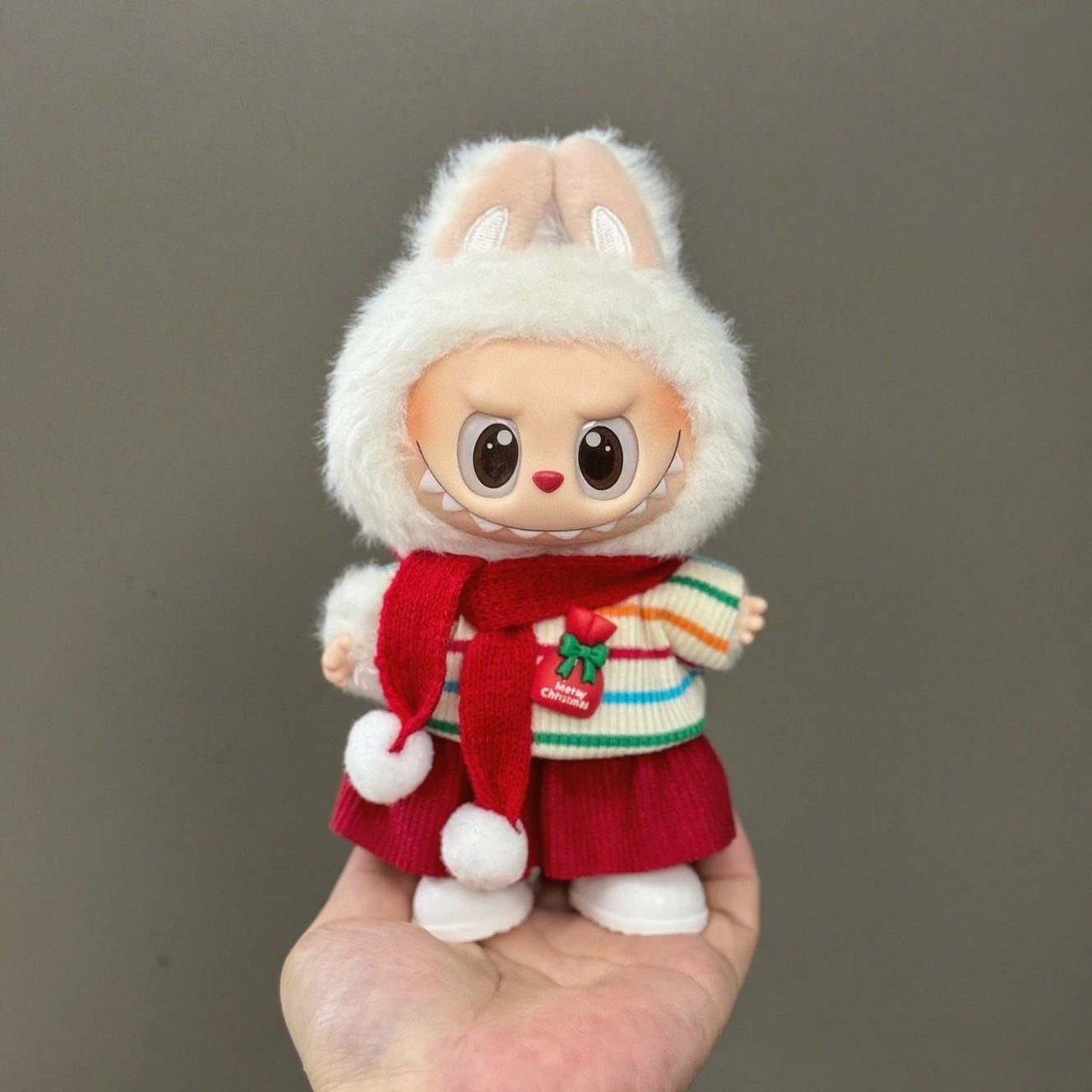 For 17cm Labubu Doll Christmas & Halloween Bundle Santa Suit Pumpkin Costume Seasonal Gift Set Ropa Labubu Accessory