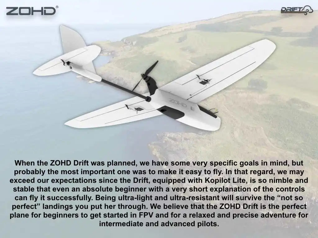 ZOHD Drift 877mm Wingspan FPV Glider AIO EPP RC Airplane PNP FPV Version Remote Control Aircraft Models Toys for Adults