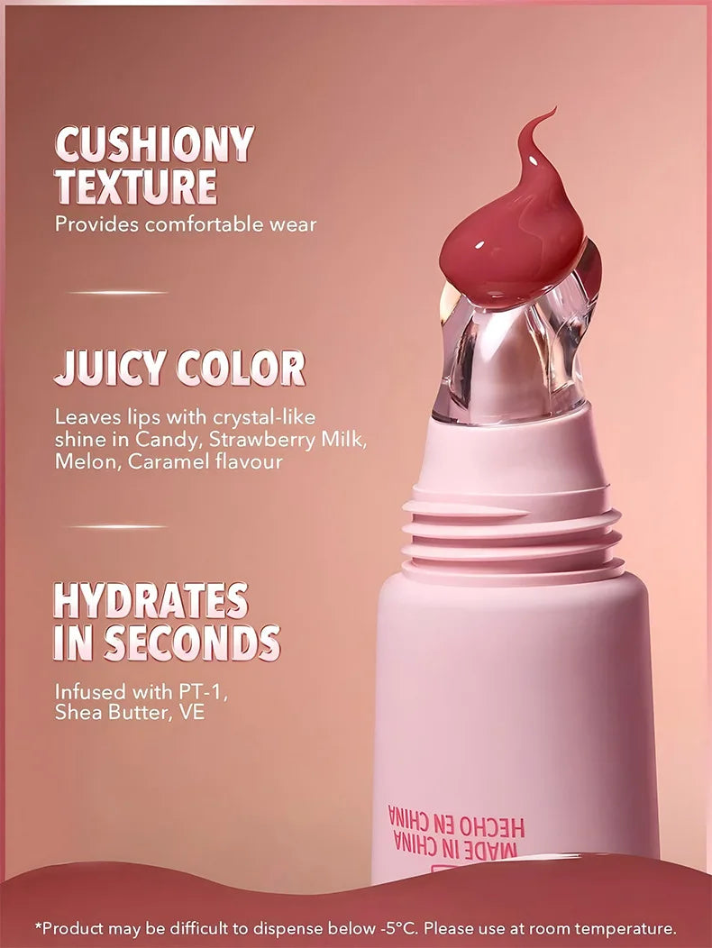 Lip Oil Set 4 Supports Long Lasting Nourishing and Moisturizing Mirror Doe Lips Anti-Dry Chapped Lipstick Set