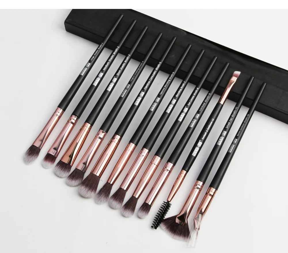 Maange 12pcs Eye Makeup Brush Sets Makeup Tools Eye Shadow Brush Concealer Brush Blending Brush Lip Brush For Makeup Beginner