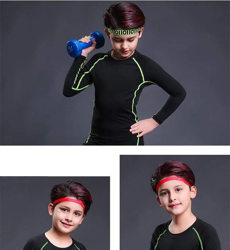 1 Set Boy Autumn Winter Quick Drying Tights Clothe Youth Kid Leggings Shirt Long Sleeve Basketball Football Sport Fitness Suit