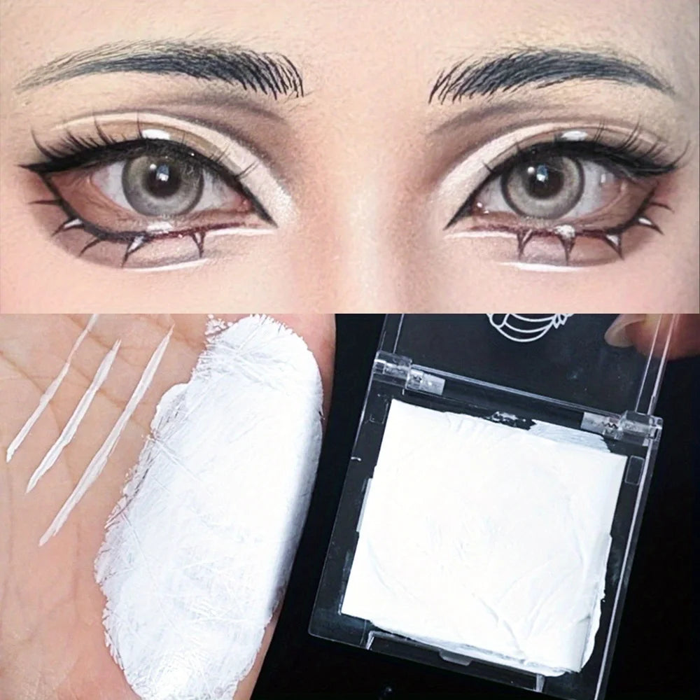 White Foundation Cream,Full Coverage Long-Lasting Cream Formula,Halloween Cosplay Mardi Gras Carnival Makeup,Buildable Coverage