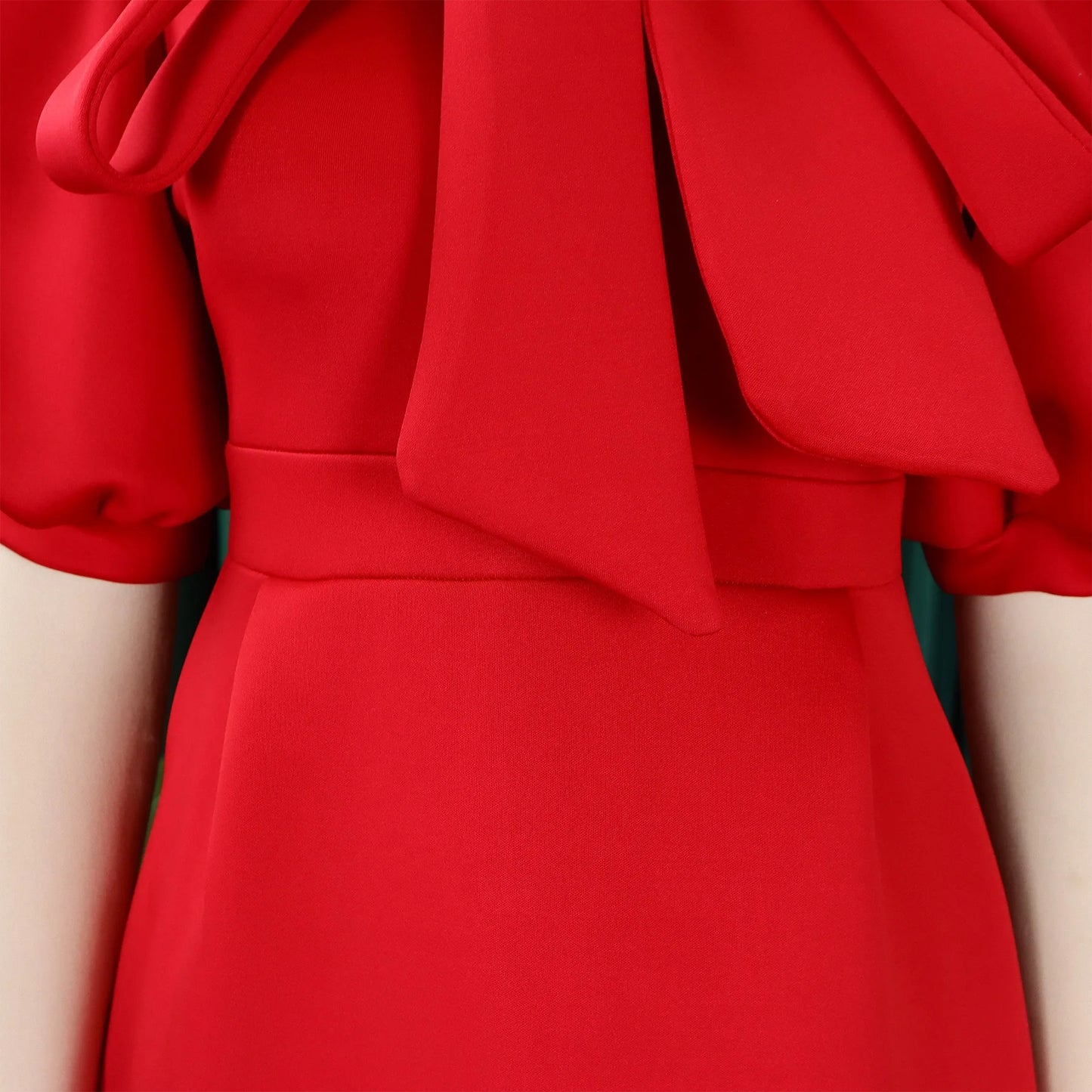 Elegant Party Dresses for Woman 2024 Luxury Bow Collar Short Sleeve High Waisted A Line Pleated Ankle Length Birthday Party Robe