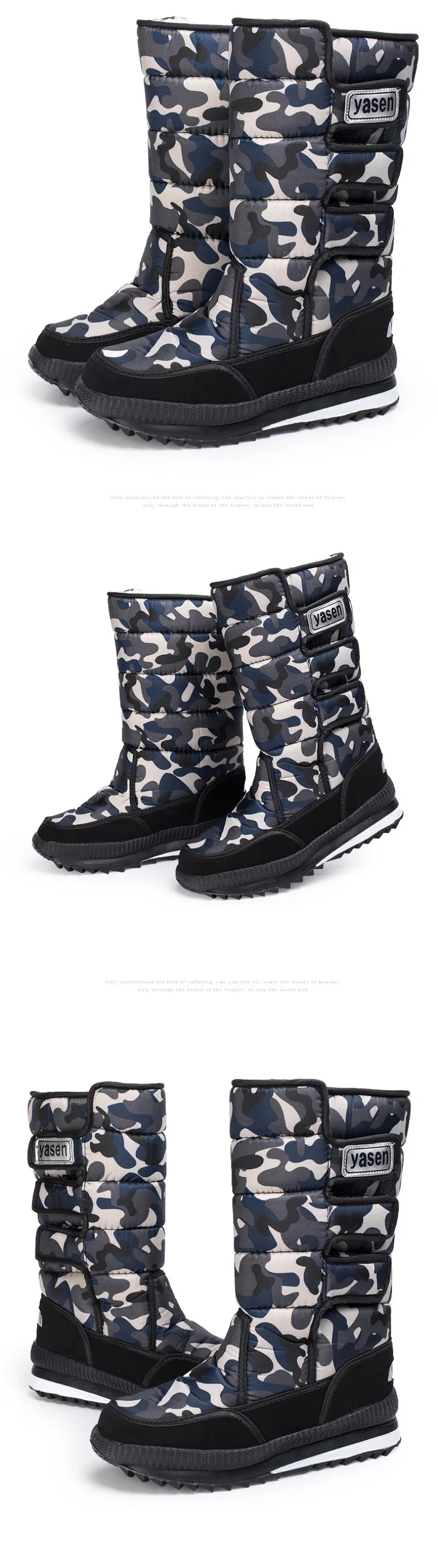 Men's Mid-calf Snow Boots Winter Plush Warm Cotton Boot Fashion Casual High Top Boots for Men Non-slip Platform Boots Big Size47