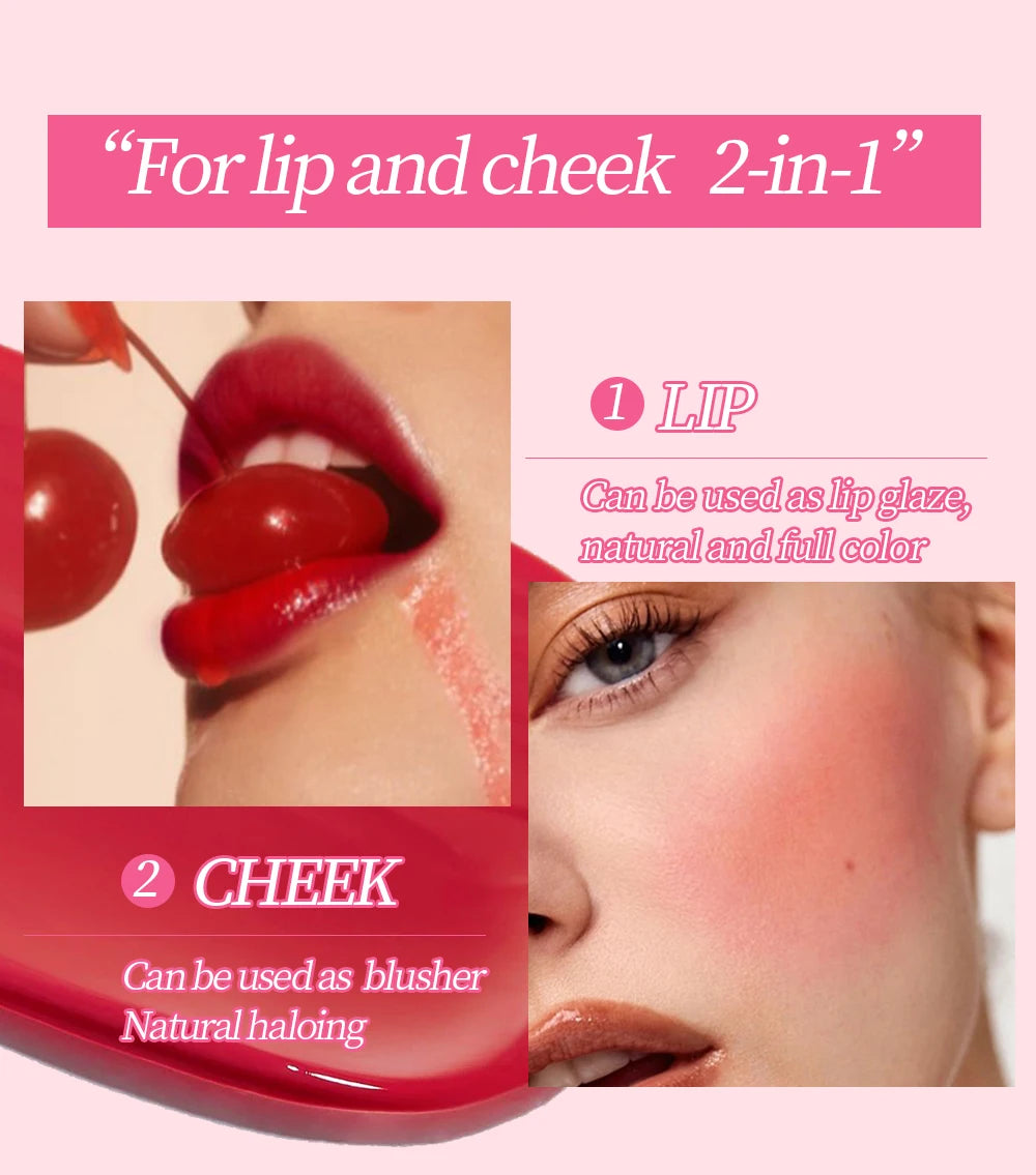 QIBEST Mirror Lip Glaze Water Lipgloss Sexy Red Lip Tint Liquid Lipstick Long-lasting Moisturizing Natural Beauty Lips Cosmetics
