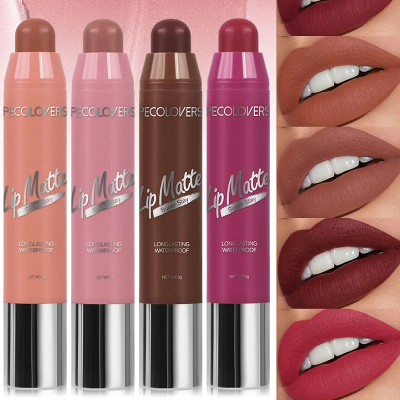 Lipstick Waterproof Lasting Lips Pencil Nude Velvet Matte Lipstick Non-stick Sexy Lip Balm Lip Pencil Women Cosmetics Makeup