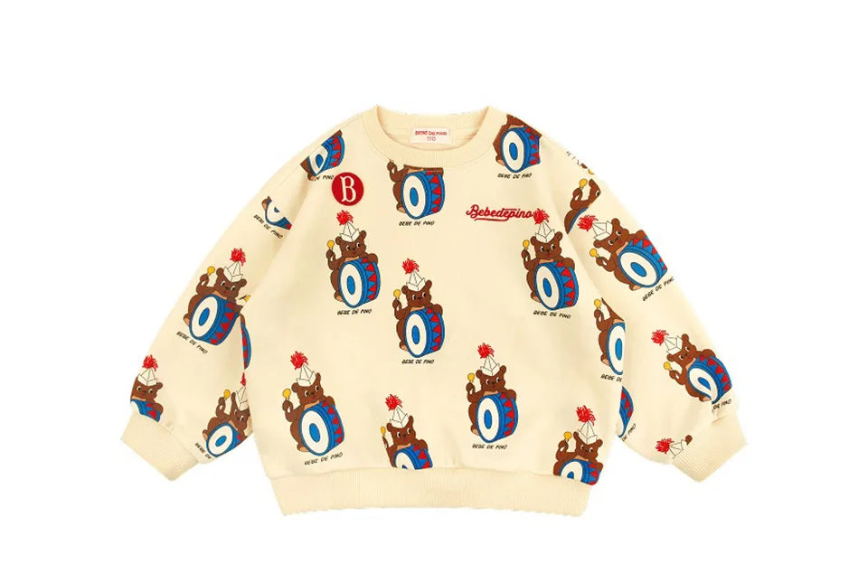 Autumn Kids Clothes Baby Girls hooded Jackets Cotton Sweatshirts Pants Sets Baby Boys Cartoon Coats Pullover Top Trousers Suits