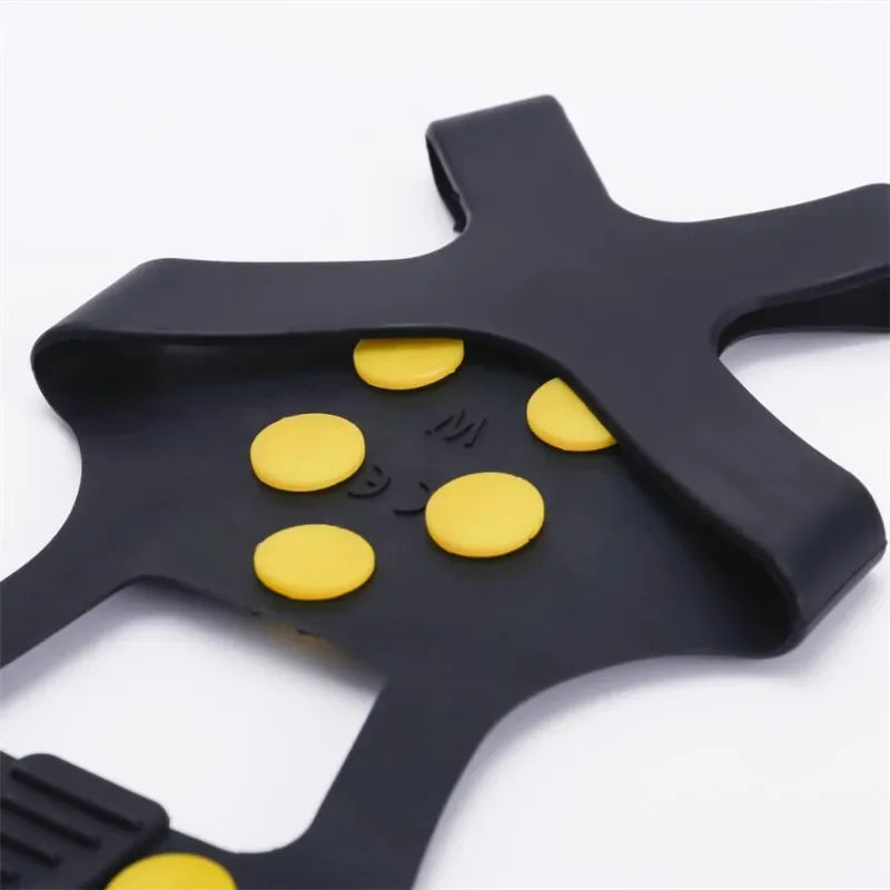 10 Studs Anti-Skid Snow Ice Gripper Climbing Shoe Spikes Grips Cleats Overshoes Crampons Spike Shoes Outdoor Mountaineering