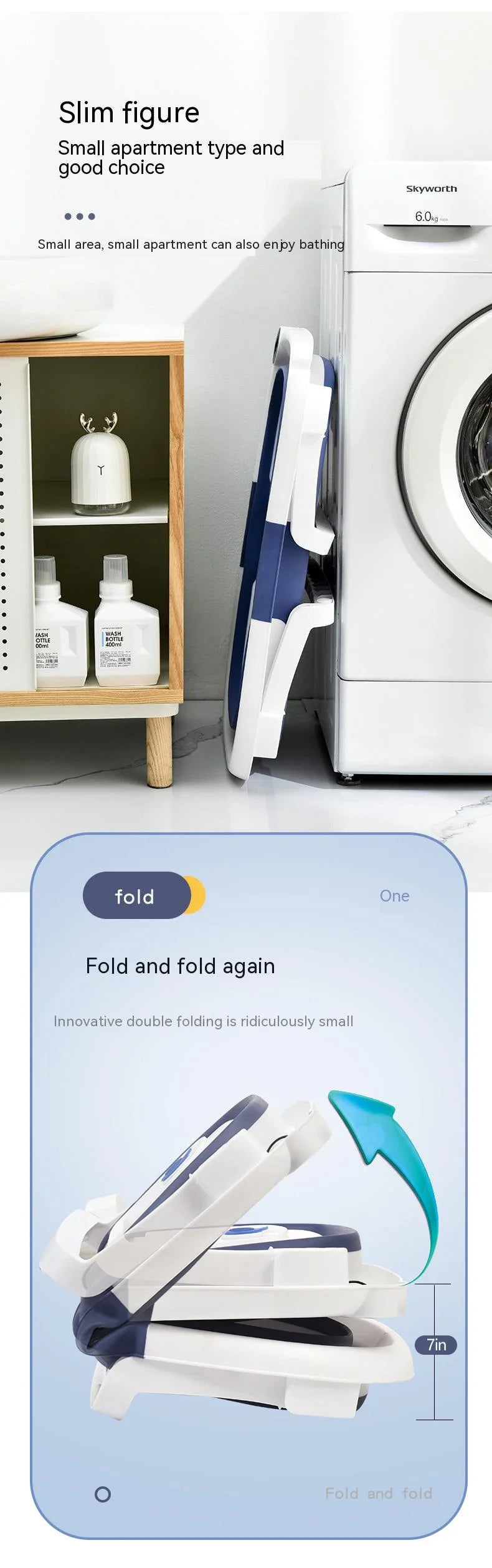 Baby Bathtub Real-time Temperature Silicone Non-Slip Foot Bath Bucket Folding Bathroom With Temperature Sensing