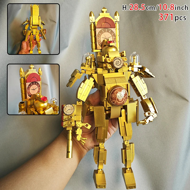 New Skibidi Toilete Building Block Titan Clock Man 2.0 TVman Speakerman Drill Man Bricks Model Toys for Kid Birthday Easter Gift