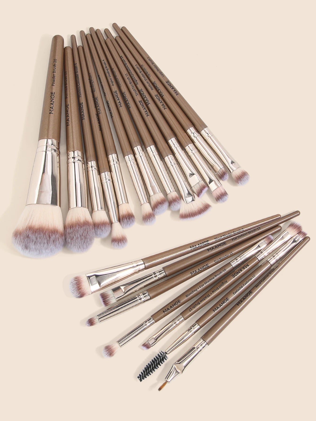 Maange 20Pcs Makeup Brushes with Box Professional Cosmetic Powder Eye Shadow Foundation Blush Blending Beauty Tool For Women