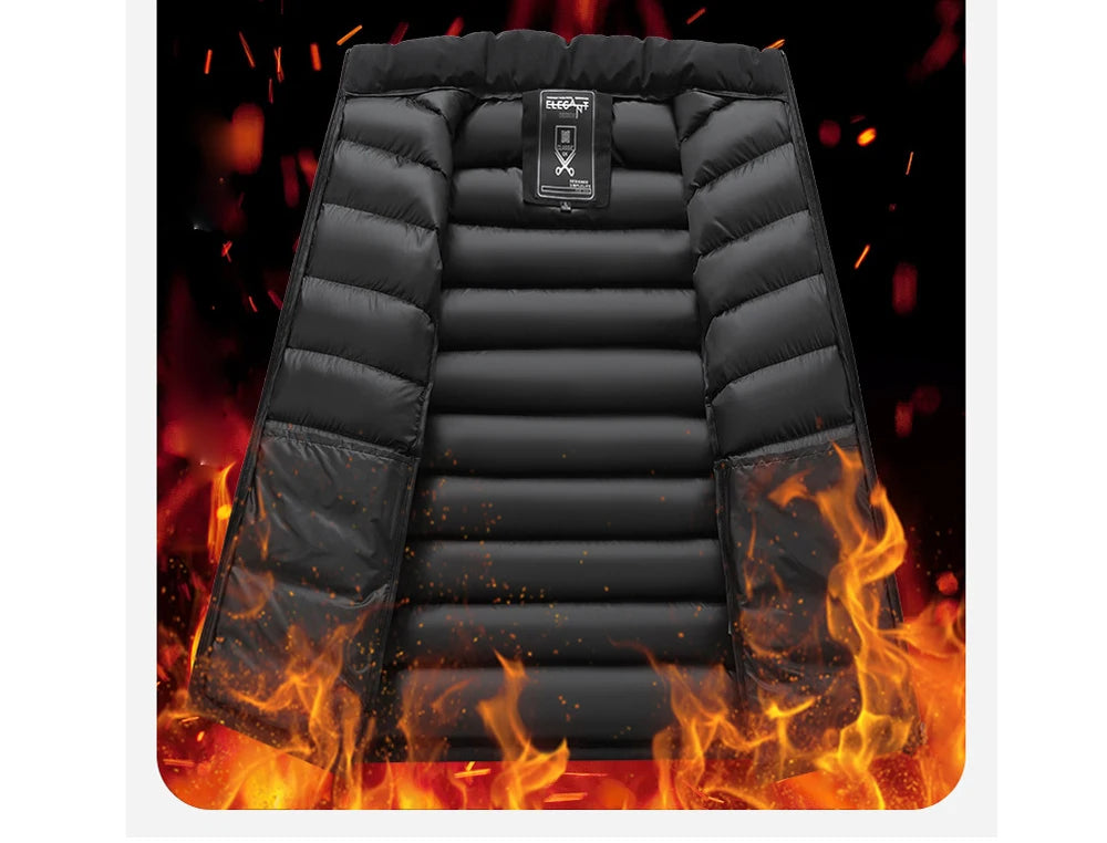 Winter Men's Warm Down Parkas Fashion Men Cotton Thermal Padded Coats Classic Men Stand Collar Windbreaker Warm Jackets Clothing